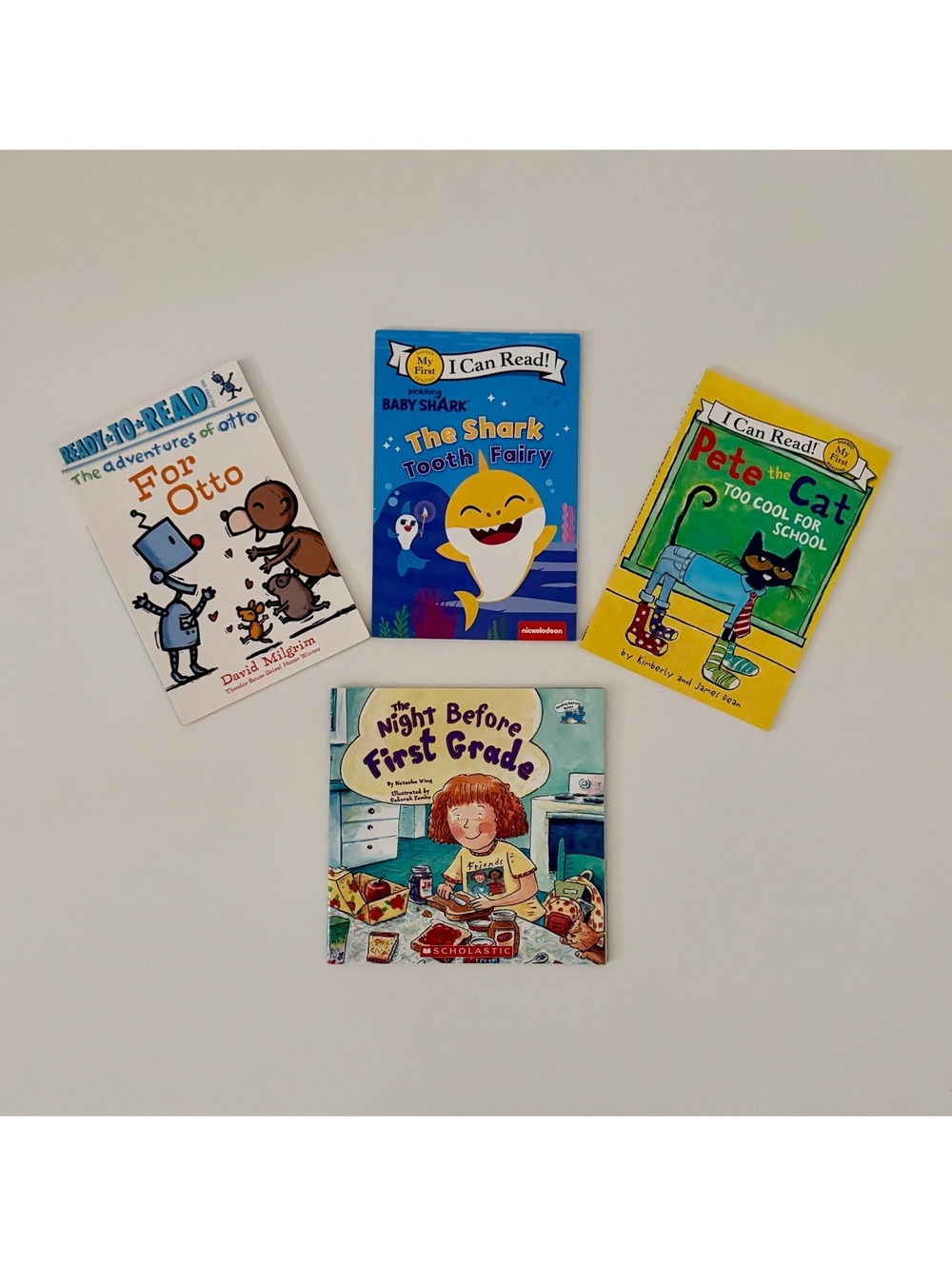 Set of 4 Children's Early Reader Books: For Otto, Baby Shark The Tooth Fairy, 1.